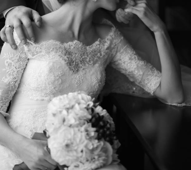 istock Wedding couple, young groom and bride 639982628