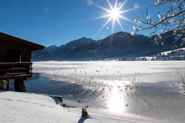 weissensee lake weissensee in carinthia ,austria icecap photos stock pictures, royalty-free photos & images