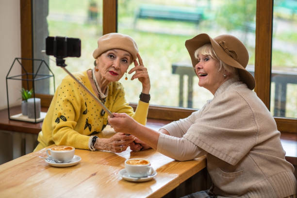 istock Elderly women taking selfie. 639984698