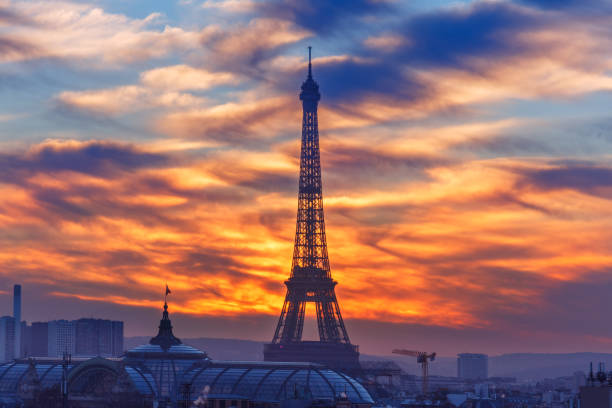 istock Eiffel Tower at sunset in Paris, France 639986002