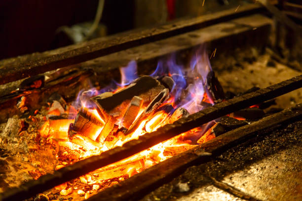 istock Ignite the coals on the grill for cooking BBQ. 639987094