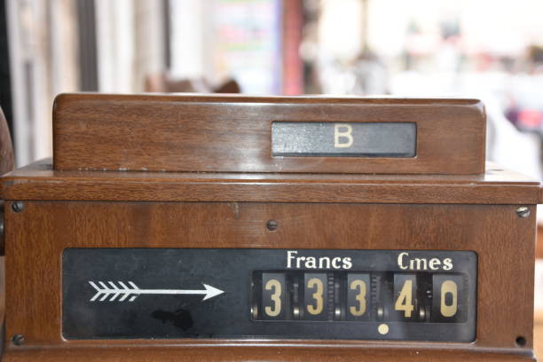 Old wooden cash register
