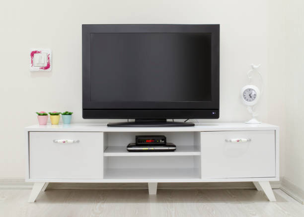 living room tv unit stock photo