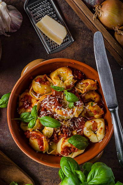 istock Homemade tortellini with tomato sauce 639993404
