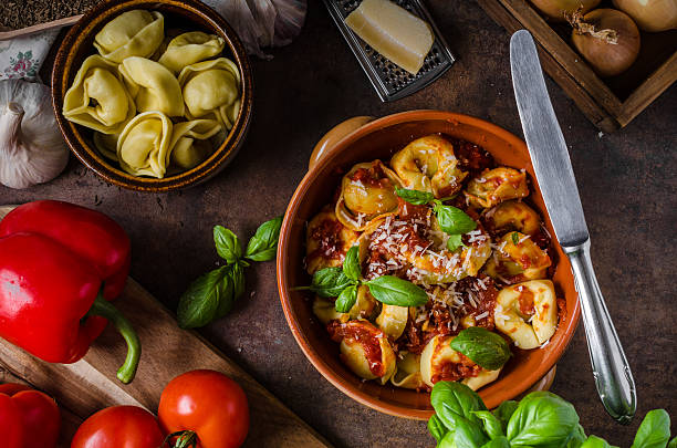 istock Homemade tortellini with tomato sauce 639994036