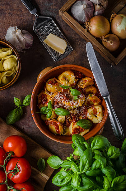 istock Homemade tortellini with tomato sauce 639994100