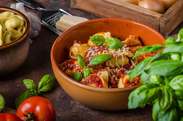 istock Homemade tortellini with tomato sauce 639994828