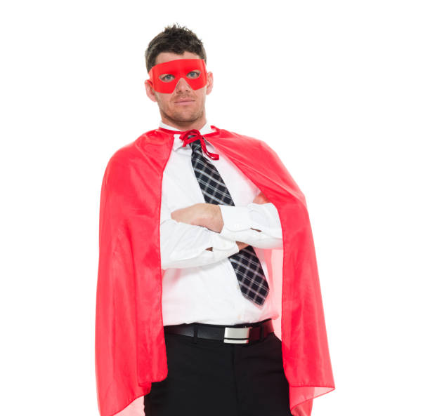 istock Upset superhero standing with arms crossed 639997328