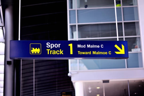 istock train directional sign at airport 639998918