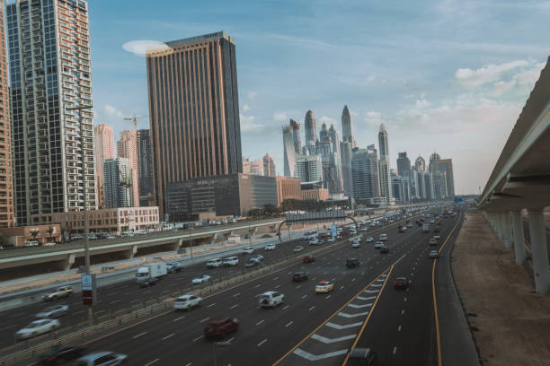 istock Dubai downtown in the evening 639998988