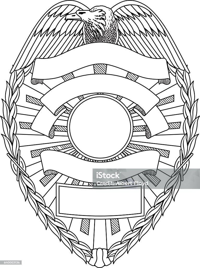 Police badge with scissors stock illustration. Illustration of isolated -  150203969
