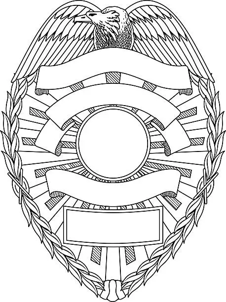 Vector illustration of Police Badge Blank