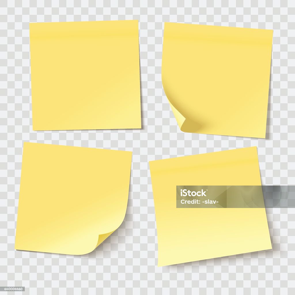 vector sticky notes yellow sticky notes, vector illustration Adhesive Note stock vector