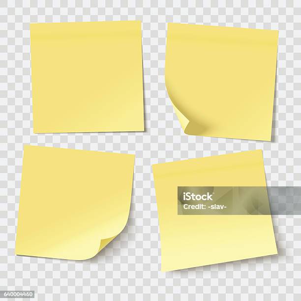 Vector Sticky Notes Stock Illustration - Download Image Now - Adhesive Note, Note Pad, Vector