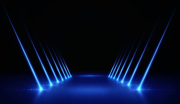 light stripes 3D rendering of a presentation background blue light stock pictures, royalty-free photos & images