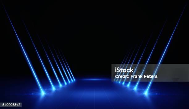 Light Stripes Stock Photo - Download Image Now - Stage - Performance Space, Spot Lit, Blue