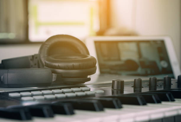 istock Headphone for home music studio set up 640006086