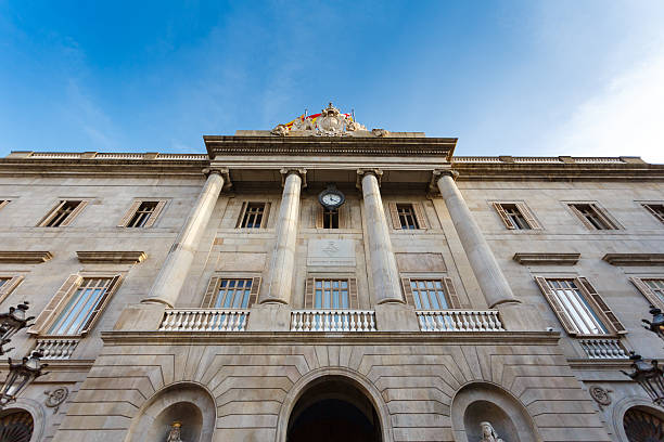 Barcelona, Spain - January 2, 2017: Cityhall of Barcelona, located at the Plaza de Sant Jaume in the Gothic Quarter