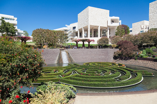 Los Angeles, CA, USA - September 15, 2016: The amazing gardens of the The J. Paul Getty Museum in Los Angeles, California
