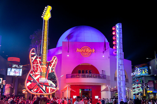 Los Angeles, United States - September 10, 2016: Universal CityWalk Hollywood entertainment, dining and shopping promenade inside Hollywood Studios complex, Los Angeles, California, United States.