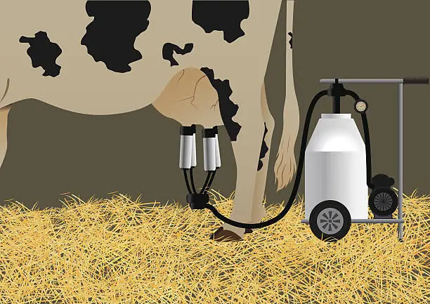 Vector illustration of Milking machine
