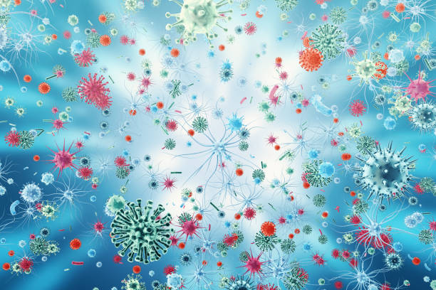 Influenza Virus H1N1. Swine Flu, infect organism, viral disease epidemic vector art illustration