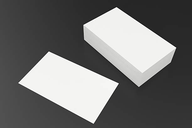 istock Business cards blank mockup, template, on balck background, 3d rendering 640012486