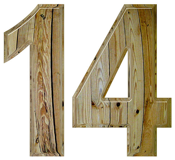 istock Numeral 14, fourteen, isolated on white background, 3d render 640012828