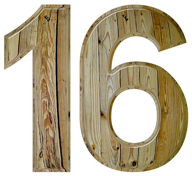 istock Numeral 16, sixteen, isolated on white background, 3d render 640013180