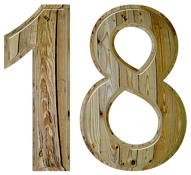 istock Numeral 18, eighteen, isolated on white background, 3d render 640013820