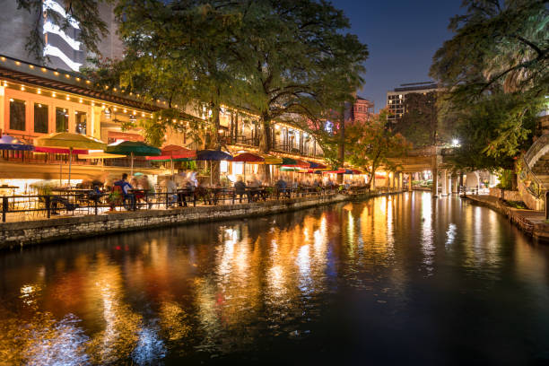 istock San Antonio Riverwalk canal at night 640014356