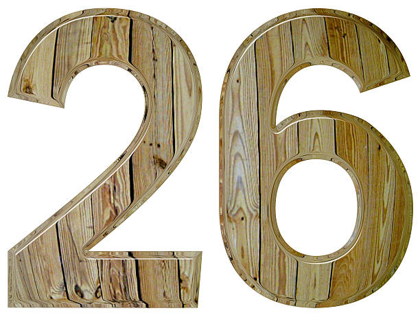 istock Numeral 26, twenty six, isolated on white background, 3d render 640015418