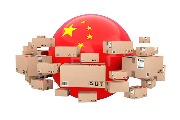 istock Global Shipping and Logistic Concept. Sphere with China Flag Sur 640015570