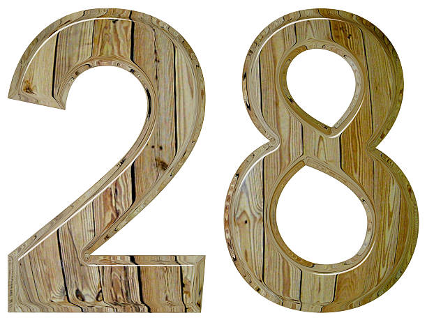 istock Numeral 28, twenty eight, isolated on white background, 3d rende 640016970