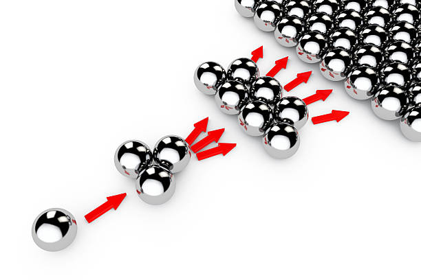 Standing out from the crowd 3d sphere concept.