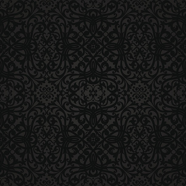 Vintage seamless pattern in Eastern style. Vector seamless pattern with swirls and floral motifs in retro style. Dark background in Victorian style. It can be used for wallpaper, pattern fills, web page background, surface textures. paisley pattern stock illustrations
