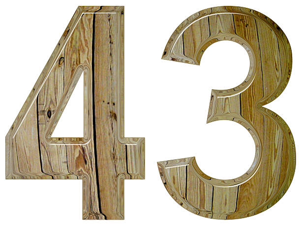 istock Numeral 43, forty three, isolated on white background, 3d render 640023894