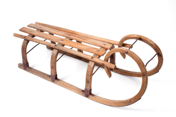 istock Vintage wooden sled 640028490