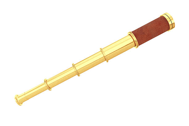 istock Golden Vintage Telescope Spyglass. 3d Rendering 640029726