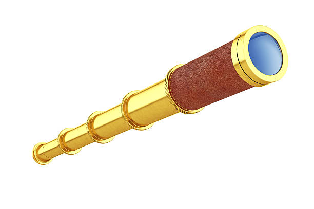 istock Golden Vintage Telescope Spyglass. 3d Rendering 640029750
