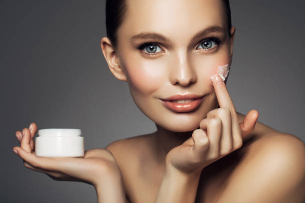 Girl inflicting cream