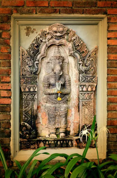 Photo sculpture of the god Ganesha in Thailand