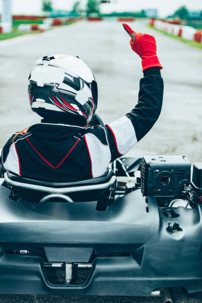 istock Go-cart, race winner, celebration lap 640032340