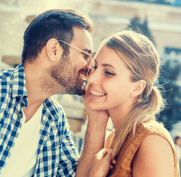 istock Young couple in love outdoor 640032354