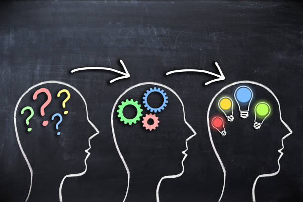 istock Brainstorming concept on blackboard with human head shape occurs ideas 640032752