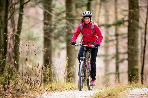 istock Young Active Woman Doing Trekking In The Forest 640039694
