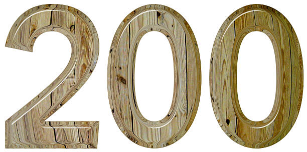 istock Numeral 200, two hundred, isolated on white background, 3d rende 640040456