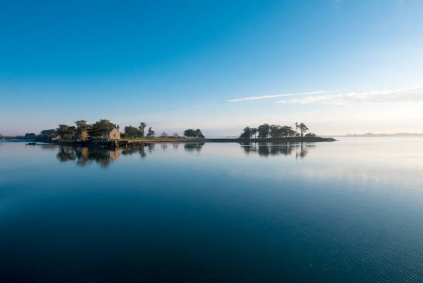 Peaceful view of the Island of Arz in Gulf Morbihan stock photo