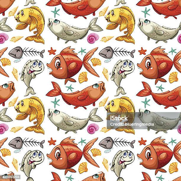 Editable Fish Background Seamless Background Design With Fish Stock Illustration - Download ...