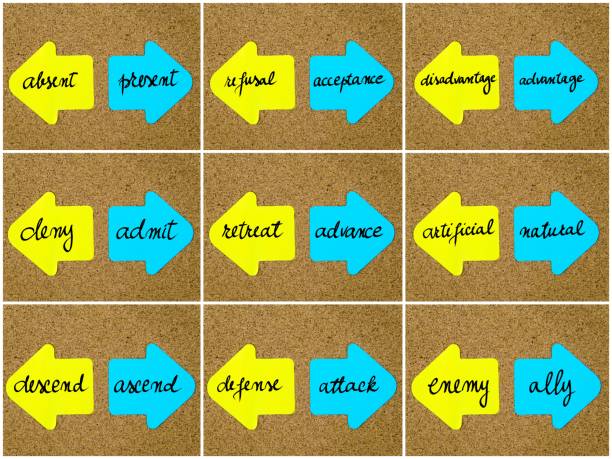 istock Antonym concepts written on opposite arrows 640046364